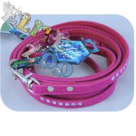 Leash velvety Pink cat with crystals Yarro