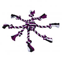 Zabawka ośmiornica sznurowa pleciona fioletowa Denta Fun ok.40 cm Trixie